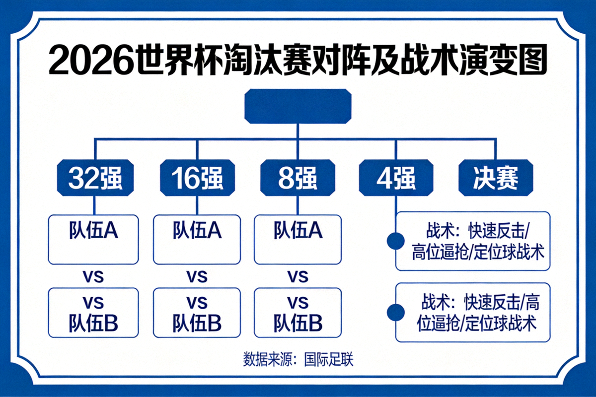 2026世界杯淘汰赛对阵树状图：展示从32强到决赛的完整路径与战术演变节点